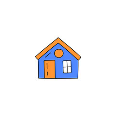 home, house icon  in color icon, isolated on white background 