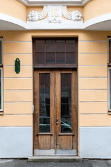 Wooden door in the building