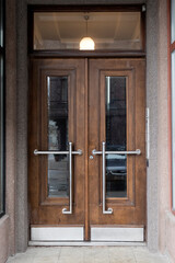 Wooden door in the building
