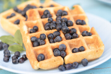 waffles with blueberries