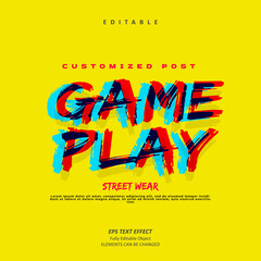 Customize Post Street wear cyberpunk Text Effect Editable Premium Vector