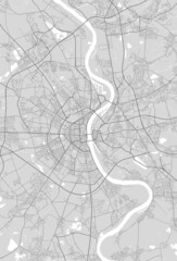 Urban city map of Cologne. Vector poster. Black grayscale street map.