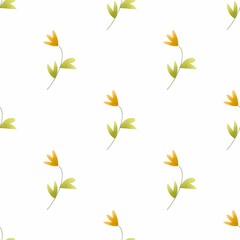 Raster Pattern forest, autumn, summer, floral. Set for wallpaper, cards, fabric, posters, scrapbooking. Ornament of plant elements, flowers, twigs.