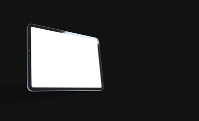 Fototapeta premium 3D tablet with empty screen isolated digital black