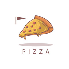 Pizza Icon Logo Design Illustration