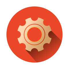 Settings icon. Gear icon. Icon for the design of software interfaces, operating systems, navigation and websites. Vector illustration isolated on white background.