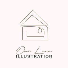 One Line Icon. Hand drawn minimalism style vector illustration.