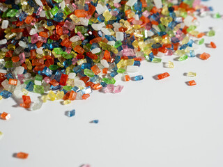 Colored sugar or colored granulated sugar.