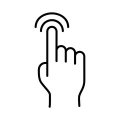 Swipe and scroll flat icon. Pictogram for web. Line stroke. Isolated on white background. Outline vector eps10