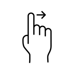 Swipe and scroll flat icon. Pictogram for web. Line stroke. Isolated on white background. Outline vector eps10