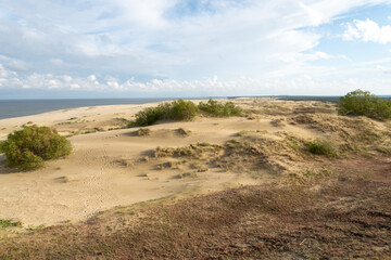 amazing view of sandy Grey Dunes at the Curonian Spit.