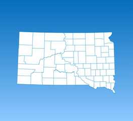 Fototapeta na wymiar map of South Dakota