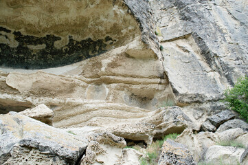 Naklejka premium Natural background rock and stones. Limestone texture