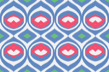 Geometric ikat style seamless pattern for background, carpet, wallpaper, clothing, wrapping, batik, fabric and etc.