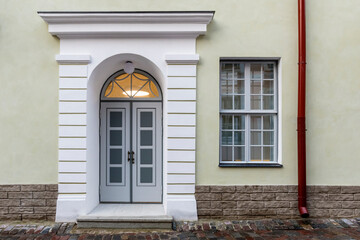 Wooden door in the building