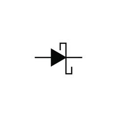 Schottky Diode vector symbol, Schottky Diode icon in electronic circuits