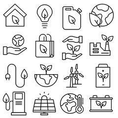 Ecology icon vector set.  Green technology illustration sign collection. Environment symbol or logo.