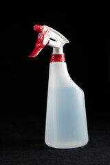 Plastic squirt spray bottle used for spraying liquids