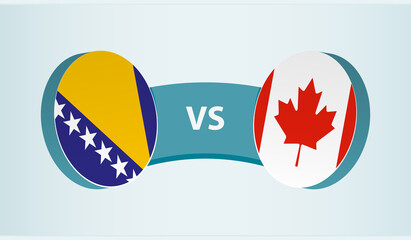 Bosnia and Herzegovina versus Canada, team sports competition concept.