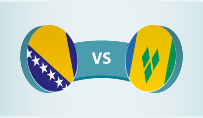 Bosnia and Herzegovina versus Saint Vincent and the Grenadines, team sports competition concept.