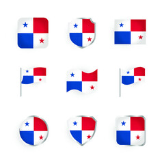Panama Flag Icons Set