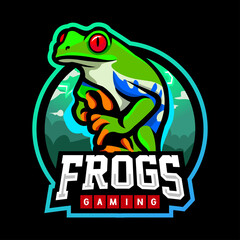 Frog mascot. esport logo design