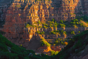 Old rock layers in canyon