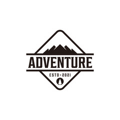 Mountain adventure vintage retro shape logo