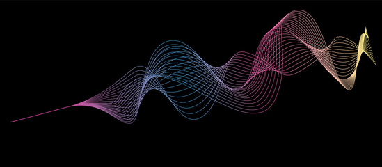 background with abstract vector rainbow colored wave lines	
