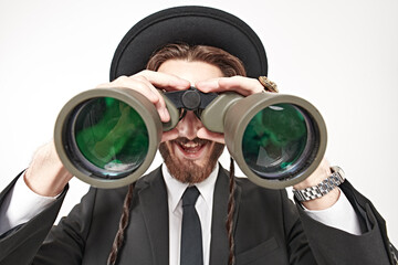 lucky guy with binoculars