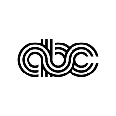 Letter ABC logo creative modern monogram, many lines smooth geometric logo initials