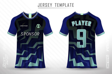 Front back tshirt design. Sports design for football racing cycling gaming jersey vector.