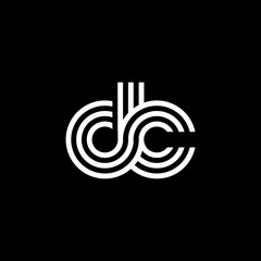 Letter DC logo creative modern monogram, many lines smooth geometric logo initials