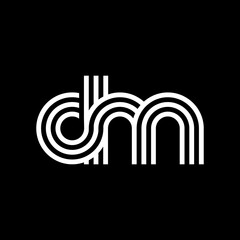 Letter DM logo creative modern monogram, many lines smooth geometric logo initials