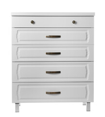 Modern chest of drawers isolated on white