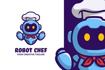 Robot Chef Restaurant Logo Mascot
