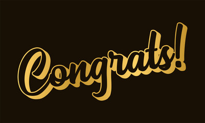 Fototapeta premium Hand sketched Congrats word as banner or logo. Lettering for header, card, poster