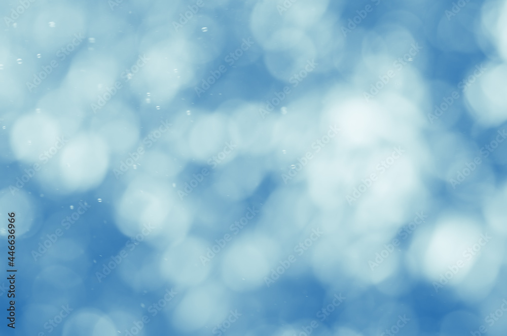 Wall mural blue blurred abstract background with bokeh