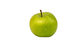 Green juicy apple isolated on white