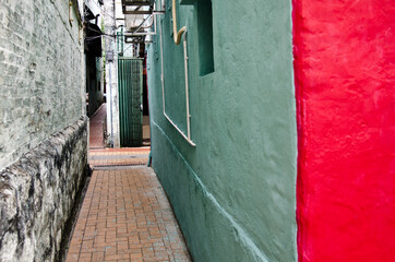 colorful alley in macau