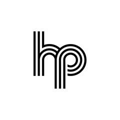 Letter HP logo creative modern monogram, many lines smooth geometric logo initials