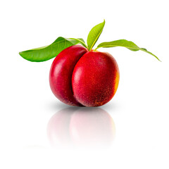 Fresh sweet peach on white background