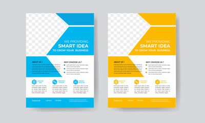  Business flyer template vector design, Flyer Template Geometric shape used for business layout design Template 