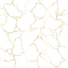 Abstract hand drawn seamless pattern, kintsugi background with gold gradient, organic surface, great for textiles, banners, wallpapers, tiles - vector design