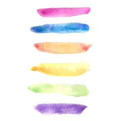 Vector hand drawn watercolor paint strokes