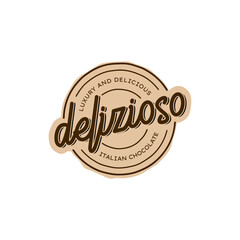 Illustration badge chocolate or food logo design inspiration