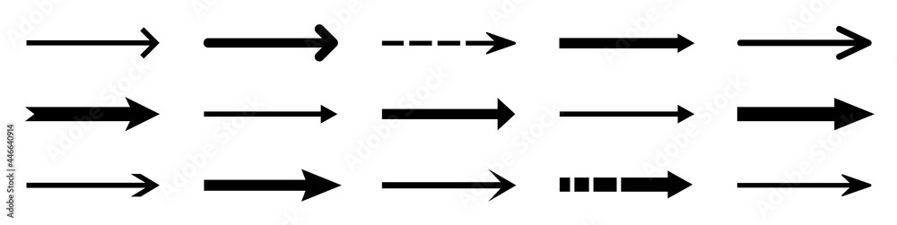 Poster arrows set. arrow icon collection. set different arrows or web design. arrow flat style isolated on 