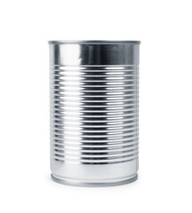 metal tin cans foods fruits Vegetables legumes tuna meat easy open on white background high and low...