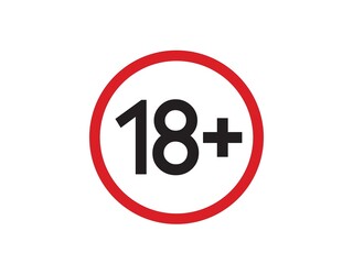 Obraz premium 18+ icon. 18+ age restriction vector sign. 