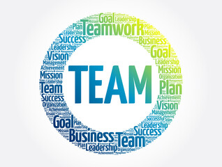 TEAM word cloud, business concept background